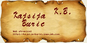 Kajsija Burić vizit kartica